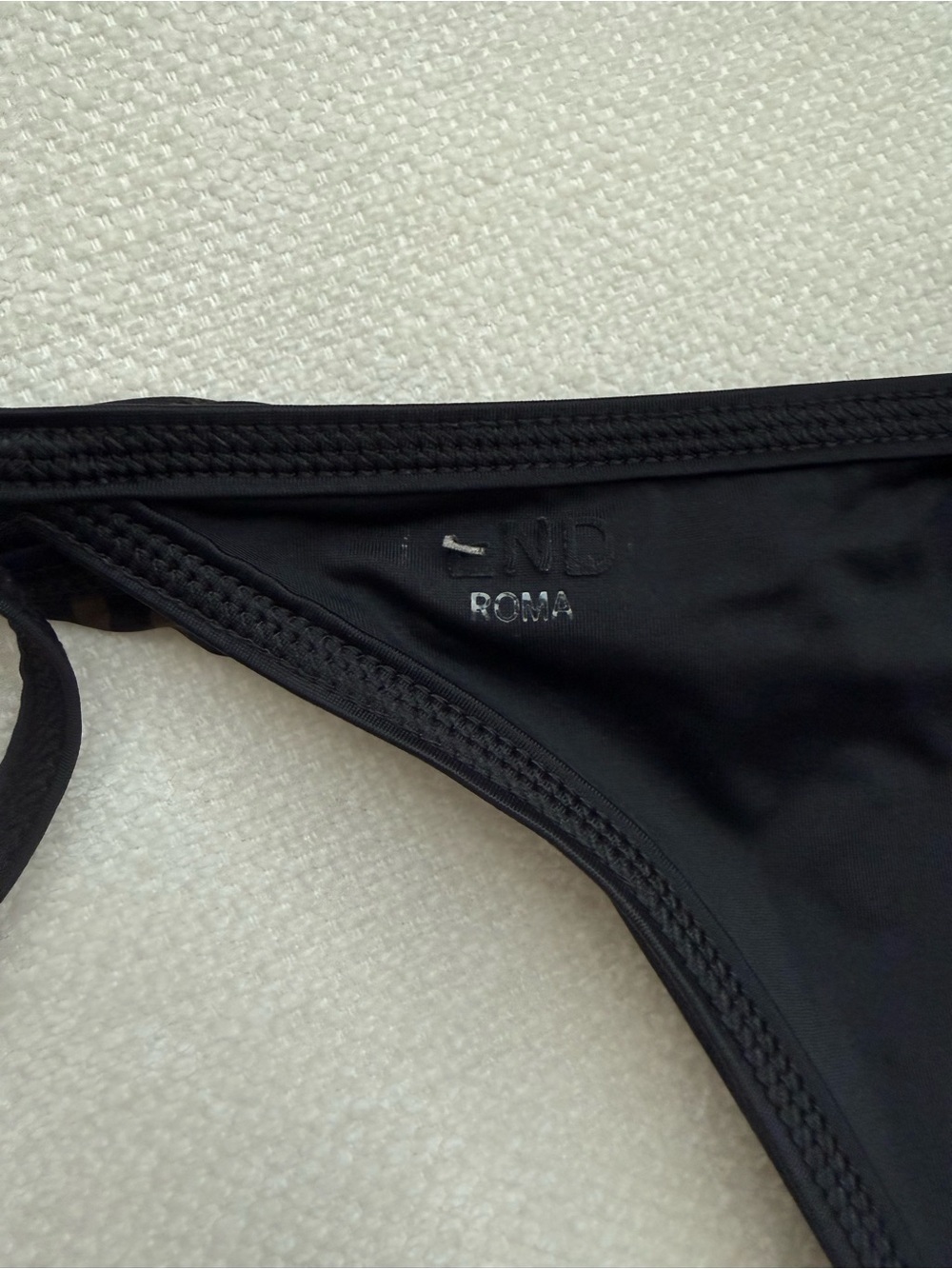 Fendi Brown and Black FF Logo Bikini Bottoms - Picture 4 of 6